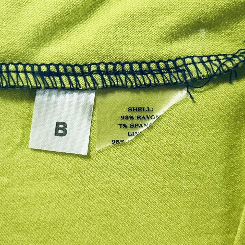 Ann Taylor Size M Midi Shift Dress Color Block Navy Blue Chartreuse - Picture 9 of 9